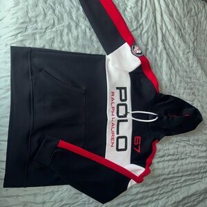 Ralph Lauren Black, White & Red Colorblock Hoodie